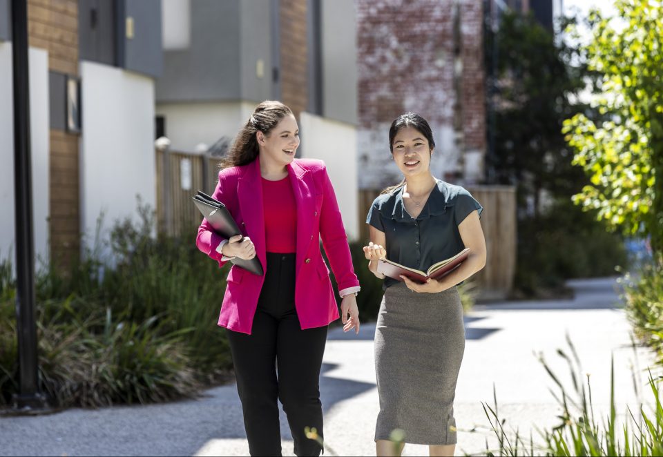 20220114_Resi_Lifestyle_117_MASTER_WEB Body corporate manager staff conducting townhouse property inspection